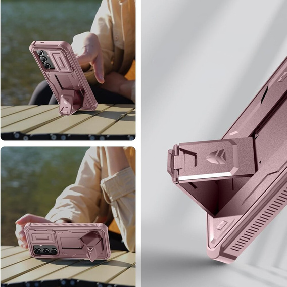 Armored case for Samsung Galaxy S24, Dexnor Full Body (Two Frames), pink
