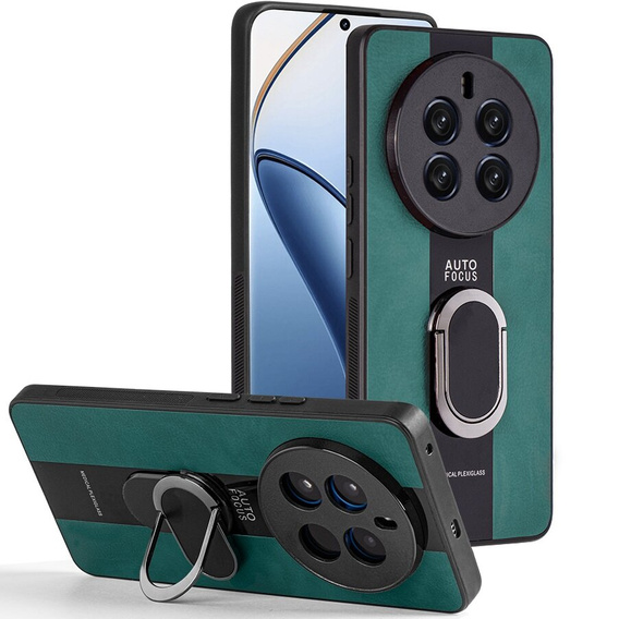 Case for Realme 12 Pro 5G / 12 Pro+ 5G, Leather Kickstand Ring, green