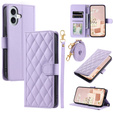 Flip case for iPhone 16, Rhombus Crossbody Leather, purple