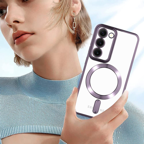 Case for Samsung Galaxy S23 Plus, Electro MagSafe, purple + Screen Glass