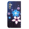 Flip case for Samsung Galaxy M15 5G, Wallet, Blue Flower