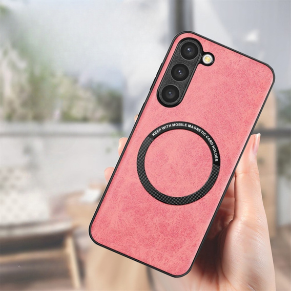 Case for Samsung Galaxy S23, Leather Hybrid MagSafe, pink