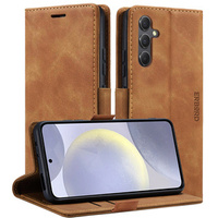 Case for Samsung Galaxy S24+ Plus, ERBORD Vintage, wallet with flap, brown