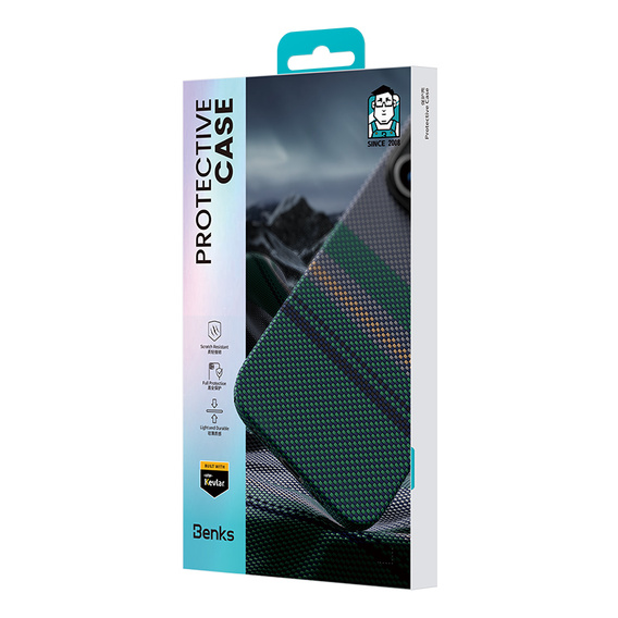 BENKS Kevlar Magnetic Armor Pro Aurora 600D B062 case for MagSafe for iPhone 15 Pro Max