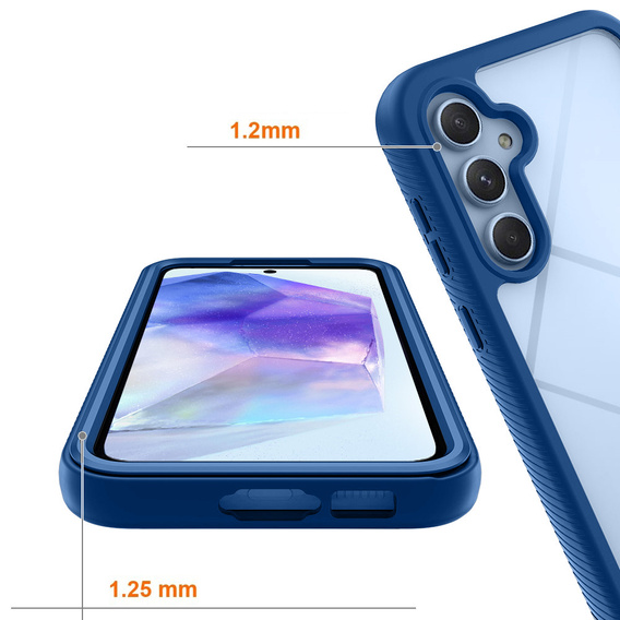 Case for Samsung Galaxy A55 5G, Shockproof, with film, blue