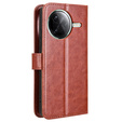 Flip case for Xiaomi Poco F7 Pro, Crazy Horse Wallet, brown