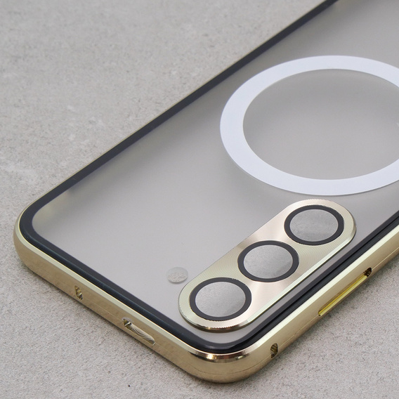 Magnetic Dual Glass MagSafe case for Samsung Galaxy S23, gold