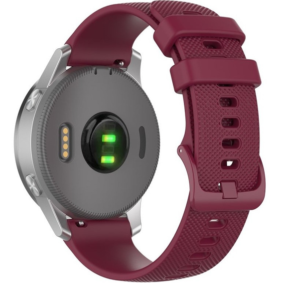 Silicone strap for 18mm do Garmin Vivomove 3S / Vivoactive 4S, Wine Red