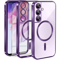 Case for Samsung Galaxy S21 FE, Electro MagSafe, purple + Screen Glass