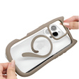 Case for iPhone 16 Pro, for MagSafe, Cute Cat, grey + Screen Glass