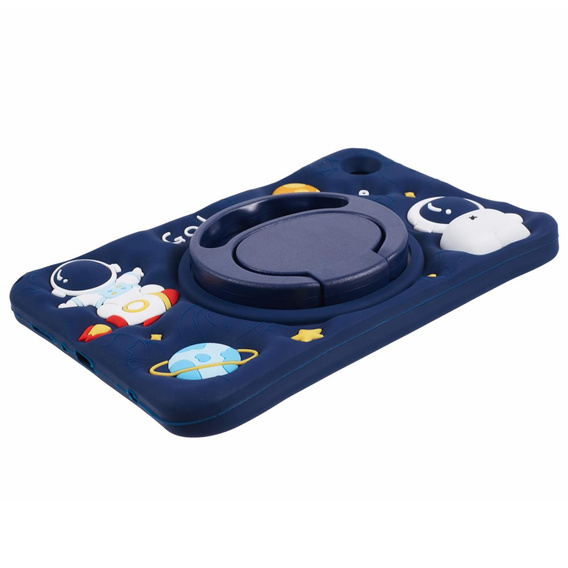 Children's Silicone Case for Samsung Galaxy Tab A9 T220 X110 / X117, Armored, Astronaut, Navy Blue