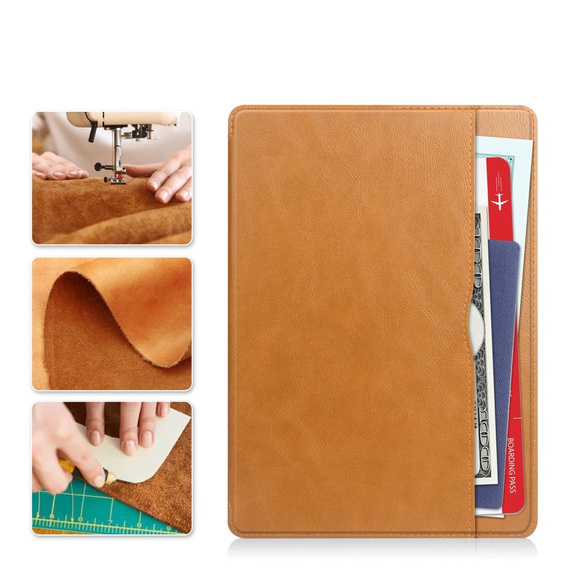 Case for Samsung Galaxy Tab A9+, Business Card and Pen Slot, brown