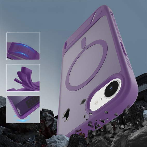 Case for iPhone 16E, Kickstand Matt Case, for MagSafe, purple