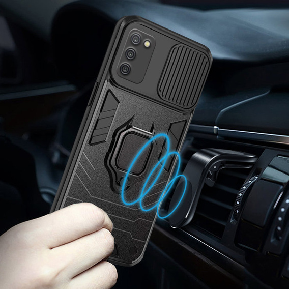 Case for Samsung Galaxy A03s, KickStand Camera Lens, blue