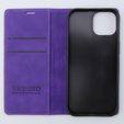 Case for iPhone 15, ERBORD Vintage, wallet with flap, purple