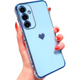 Case for Samsung Galaxy S23 FE, Electro heart, blue + Full Glue Ceramic Glass
