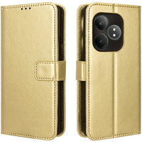 Flip case for Realme GT 6 / 6T, Crazy Horse Wallet, gold