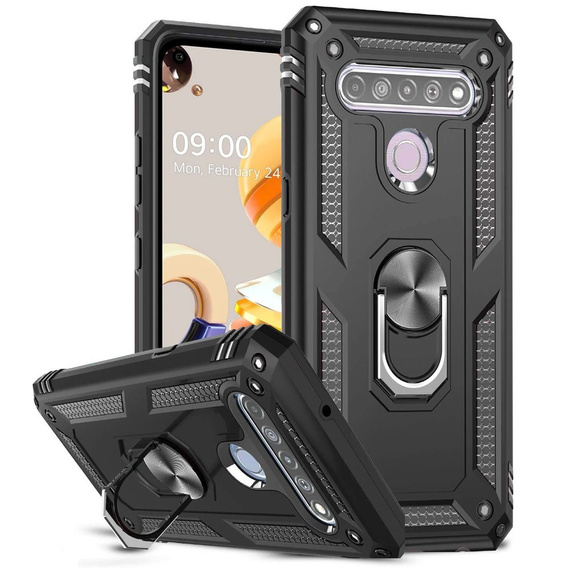 Armor Case for LG K61, Nox Case Ring, black