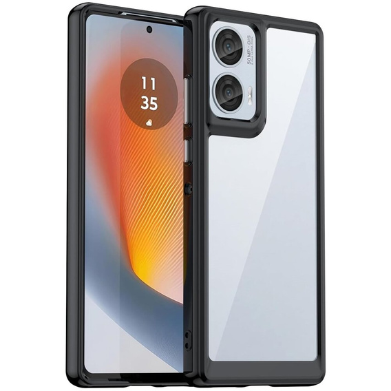 Case for Motorola Edge 50 Fusion 5G, Fusion Hybrid, transparent / black