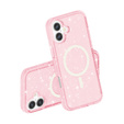 Case for iPhone 17, for MagSafe, glitter, translucent pink