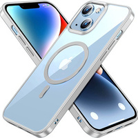 Case for iPhone 14, ERBORD Hybrid MagSafe Case, silver