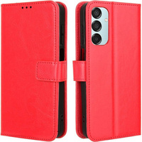 Flip case for Samsung Galaxy M35, Crazy Horse Wallet, red