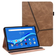 Case for Lenovo Tab M10 Plus TB-X606F, Classic, with space for stylus, brown