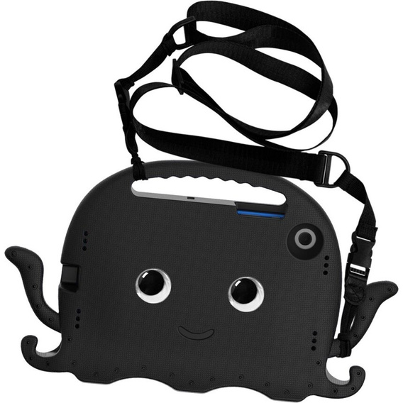 Children's case for Samsung Galaxy Tab A8 10.5, with handle, octopus, black