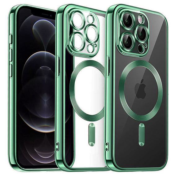 Case for iPhone 12 Pro, Electro MagSafe, green + Screen Glass