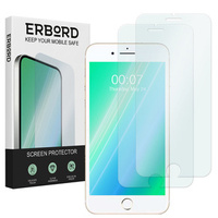 2x Tempered Glass for iPhone 7 Plus/8 Plus, ERBORD 9H Hard Glass for phone screen