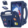 Children's case for iPad mini 8.3" 2021 (6 gen.) / iPad mini 8.3" 2024 (7 gen.), Cute Patterns, with stand, dark blue