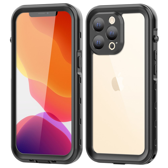 IP68 Waterproof Case for iPhone 13 Pro, SHELLBOX, black
