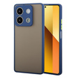 Silicone case for Xiaomi Redmi Note 13 5G, with camera protection, transparent / blue + Tempered Glass 9H