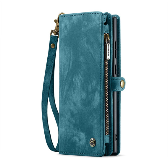 CASEME case for Samsung Galaxy S25 Ultra, Retro Leather Wallet, with strap, green