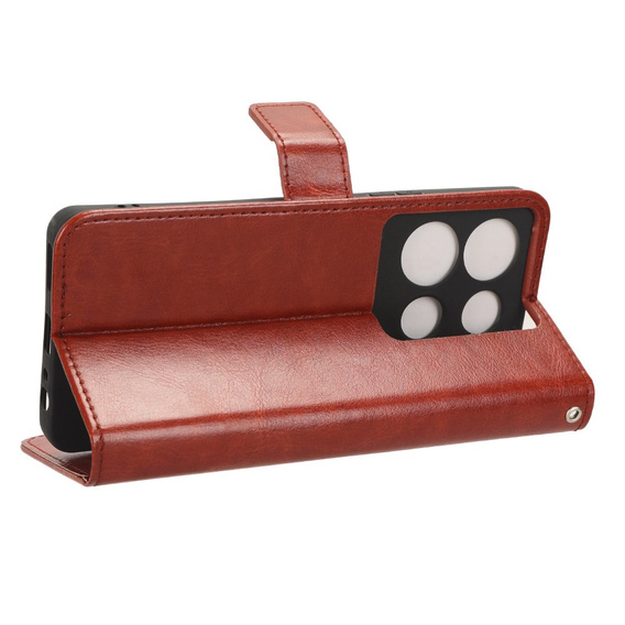 Flip case for Infinix Note 30, Crazy Horse Wallet, brown