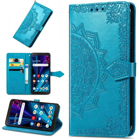 Flip case for Oppo A80, Mandala, blue