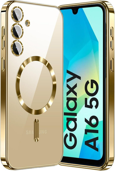Case for Samsung Galaxy A16, Electro MagSafe, gold + Screen Glass