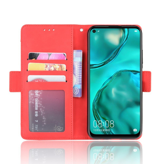 Flip case for Huawei P40 Lite, Card Slot, red