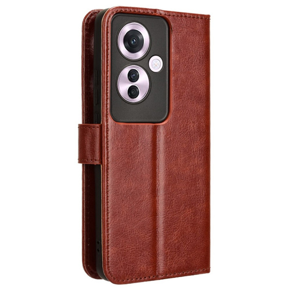 Flip case for Oppo Reno 11F 5G, Crazy Horse Wallet, brown