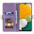 Flip case for Samsung Galaxy A55 5G, Wallet Pocket Zipper Lace, purple