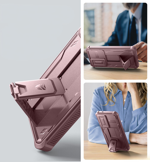 Armored case for Samsung Galaxy S25+ Plus, Dexnor Full Body (Two Frames), pink