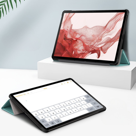 Case for Samsung Galaxy Tab S9, Smartcase with stylus space, green