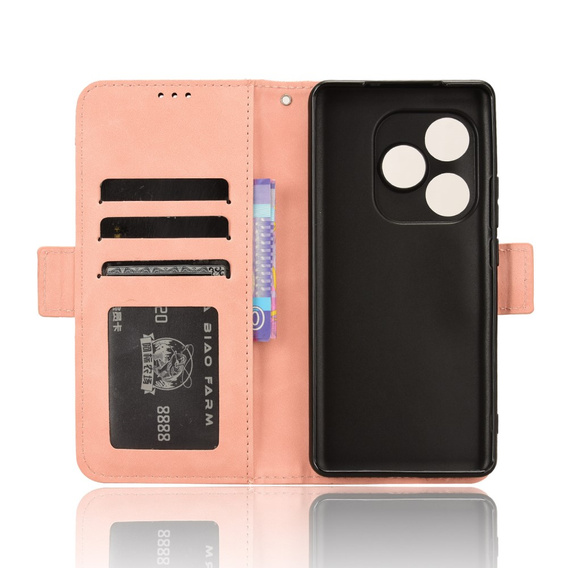 Flip case for Realme GT 6 / 6T, Card Slot, pink