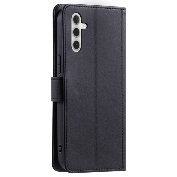 Flip case for Samsung Galaxy S25, Rhombus Crossbody Leather, black