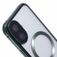 Magnetic Dual Glass MagSafe case for iPhone 16, green