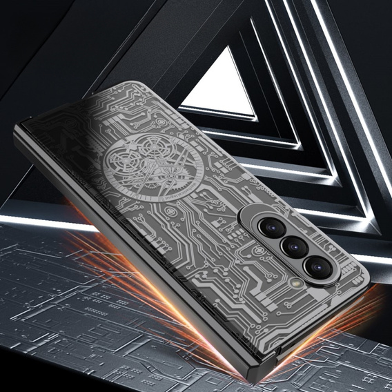 Case for Samsung Galaxy Z Fold 5 5G, Mechanical Legend, black