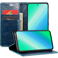 Flip case for Samsung Galaxy S23, ERBORD Waxy Wallet, blue
