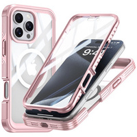 Case for iPhone 16 Pro Max, Shockproof, with glass, for MagSafe, pink