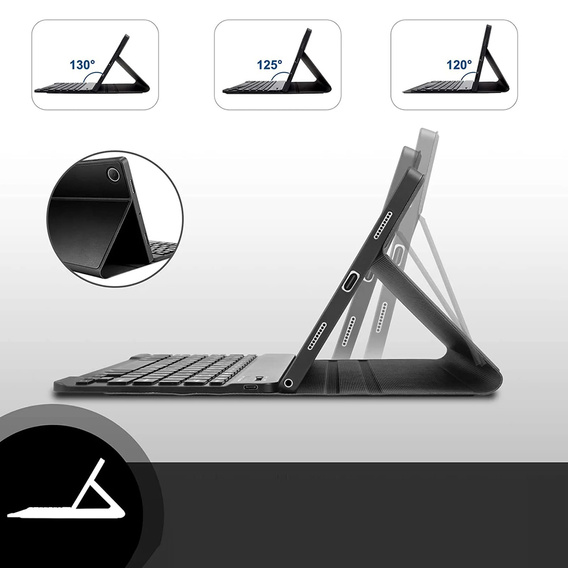 Case + keyboard Samsung Galaxy Tab A8 10.5, Leather Pen Slot, black