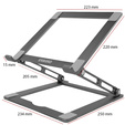 Aluminum laptop stand, ERBORD ProDesk Stand, gray
